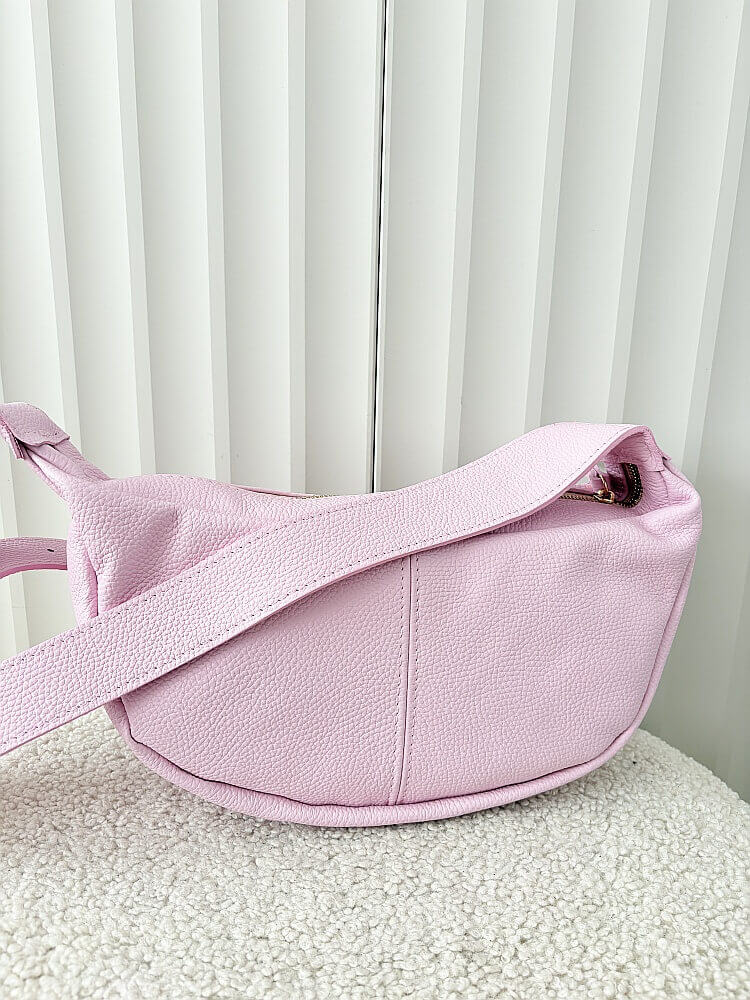 Laura Biaggi duża torebka listonoszka skórzana różowa