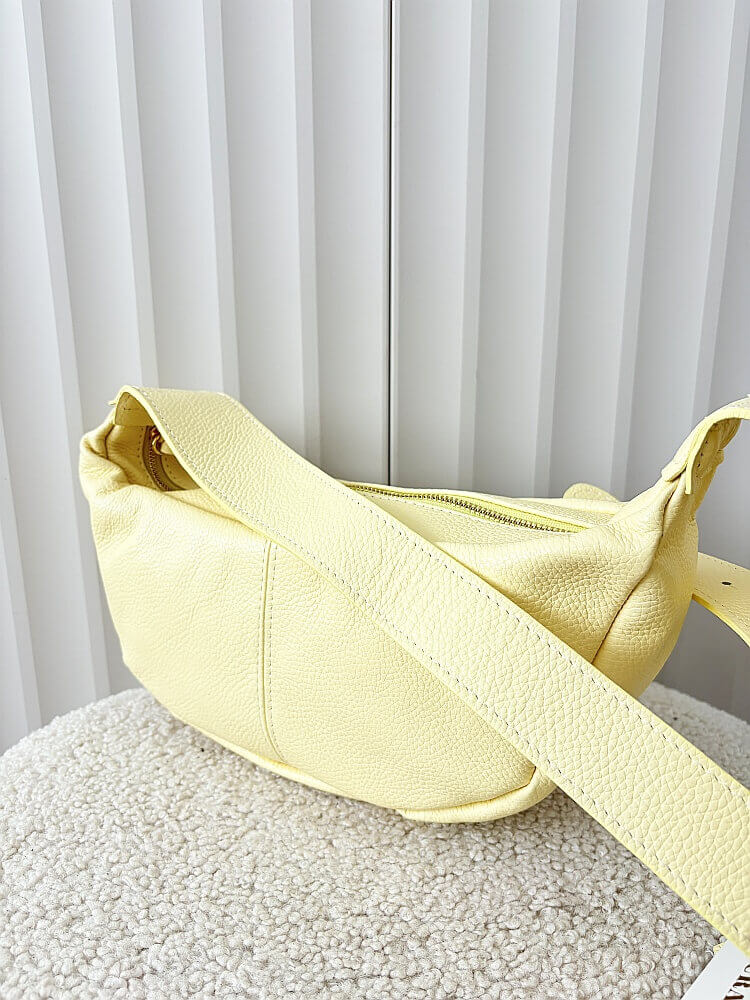 Laura Biaggi duża torebka listonoszka skórzana jasnożółta