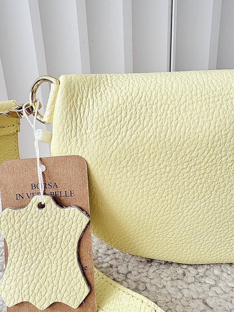 Laura Biaggi torebka nerka skórzana żółta