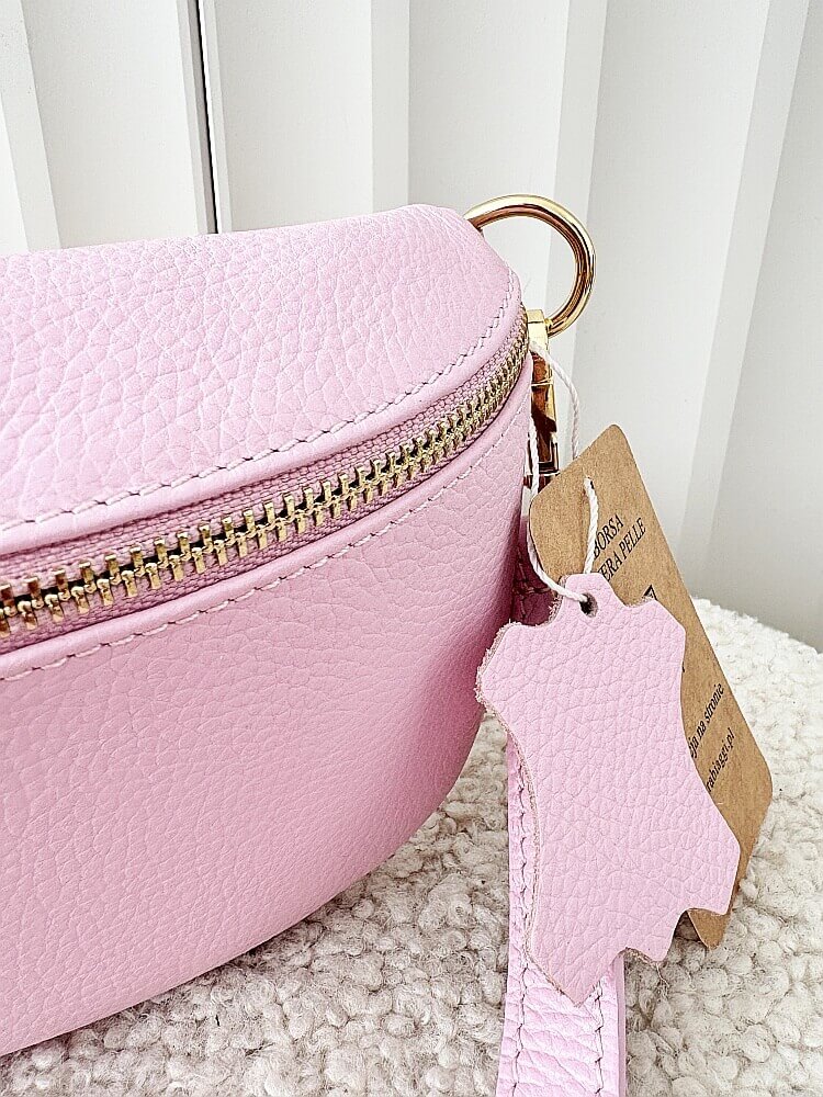 Laura Biaggi torebka nerka skórzana różowa