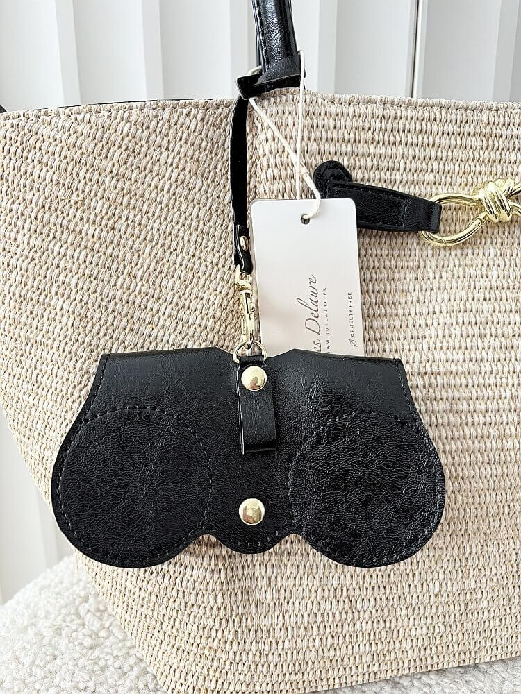 Ines Delaure torebka shopper koszyk na ramię beżowa z czarnym