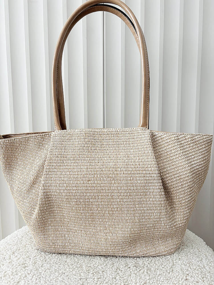 Ines Delaure torebka shopper koszyk na ramię beżowa