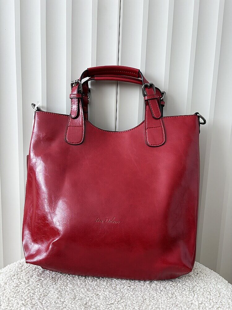 Ines Delaure torebka shopper czerwona