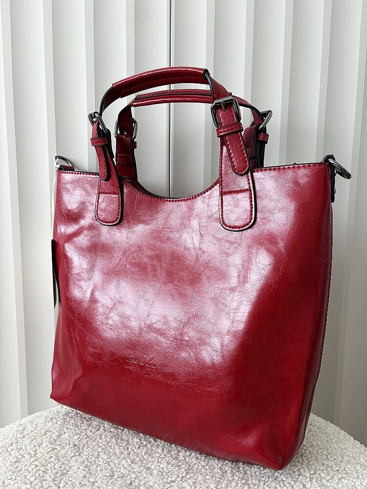 Ines Delaure torebka shopper czerwona