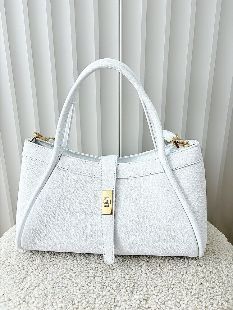 Laura Biaggi torebka shopperka skórzana biała