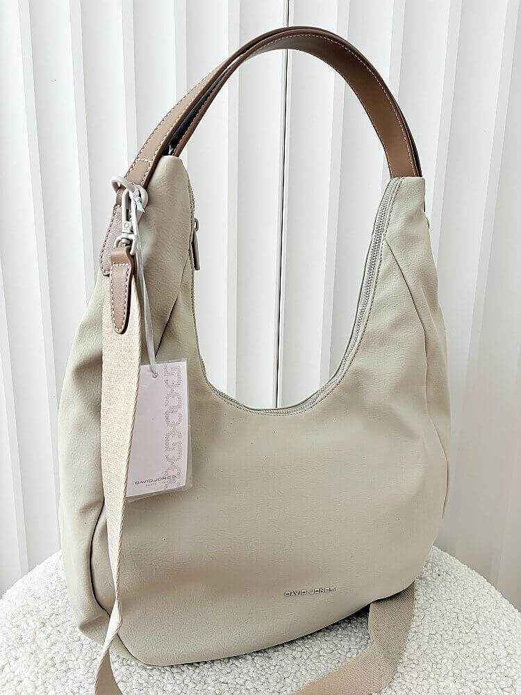 David Jones torebka shopper na ramię beżowa