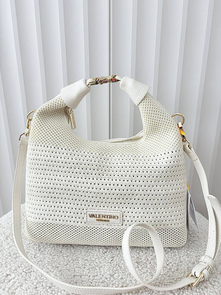 Torebka shopperka ecru plecionka