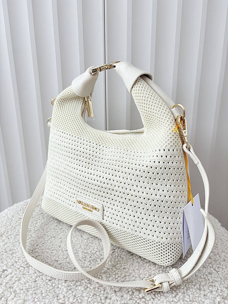 Torebka shopperka ecru plecionka