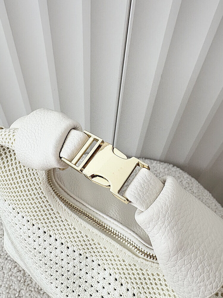 Torebka shopperka ecru plecionka