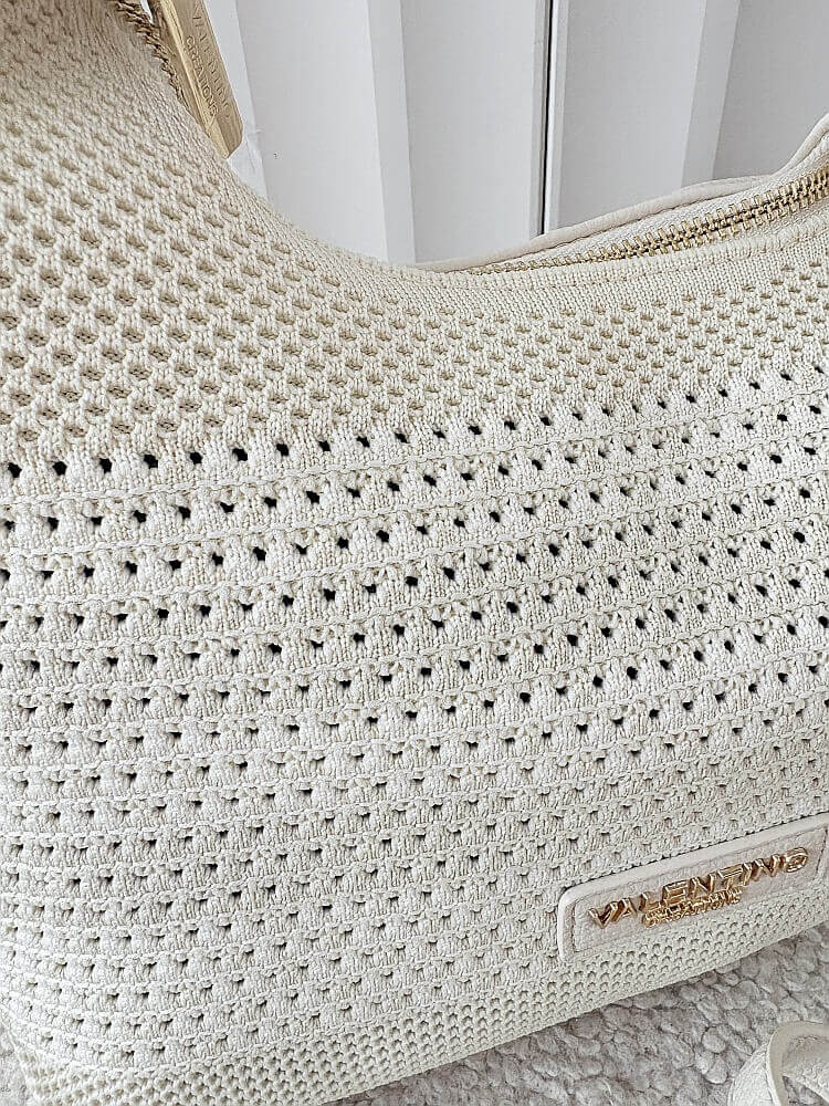 Torebka shopperka ecru plecionka