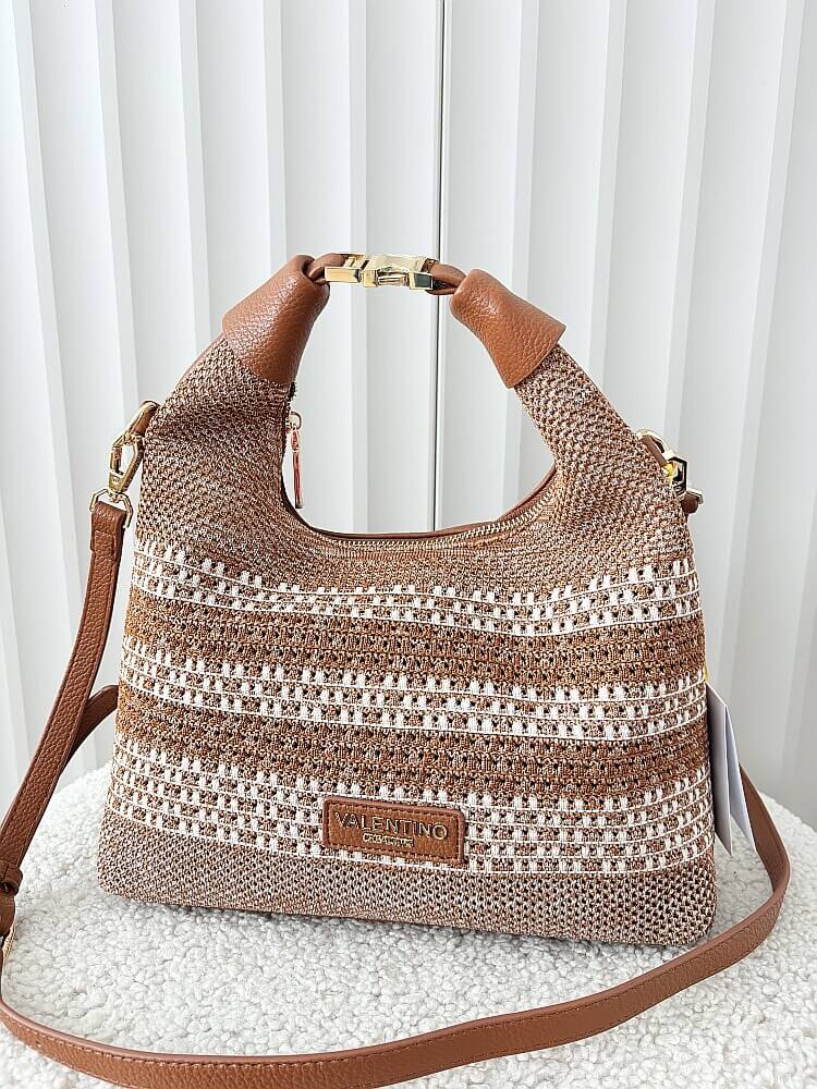 Torebka shopperka brązowa plecionka