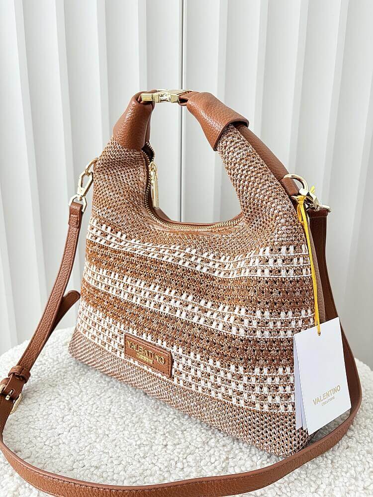 Torebka shopperka brązowa plecionka