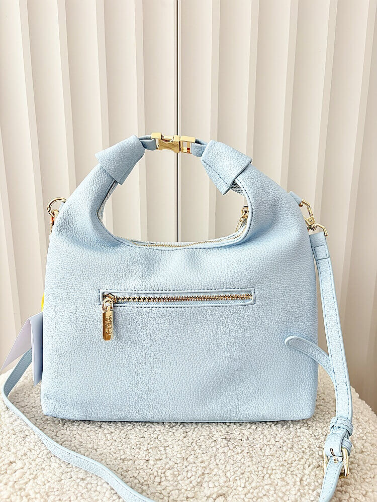 Torebka shopperka niebieska plecionka