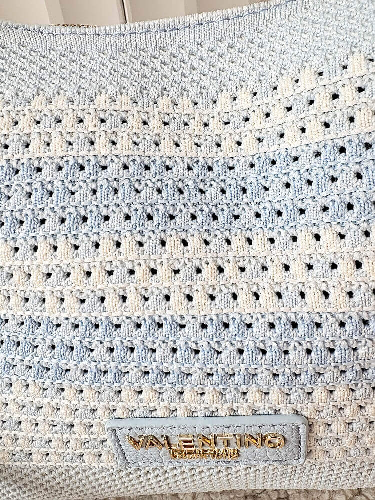 Torebka shopperka niebieska plecionka