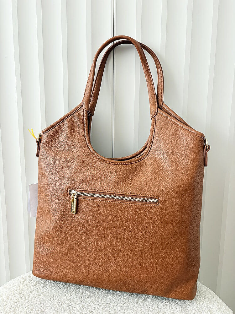 Torebka shopper na ramię brązowa plecionka