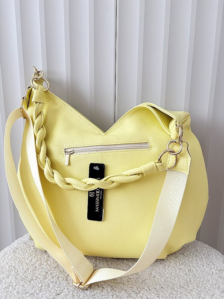 Massimo Contti torba shopper na ramię żółta kwiaty