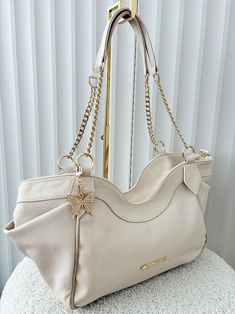 Massimo Contti torba shopper na ramię beżowa