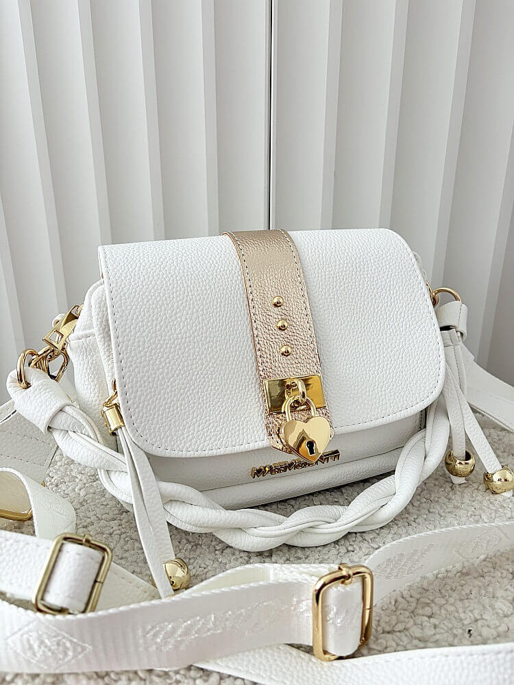 Massimo Contti listonoszka biała z klapką serduszko