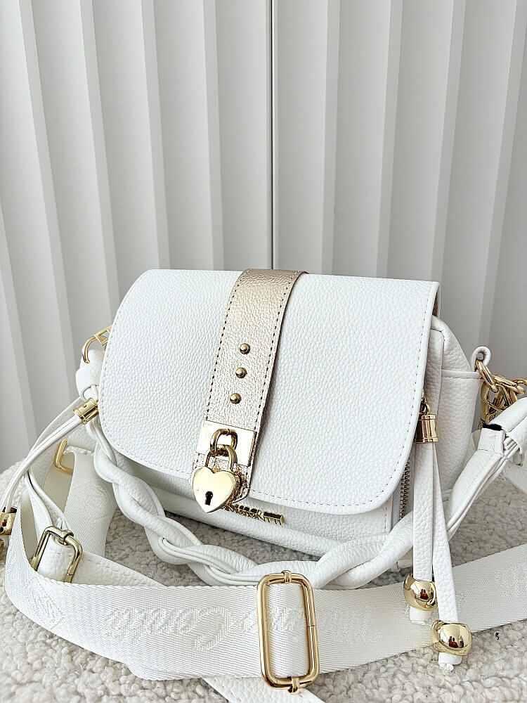 Massimo Contti listonoszka biała z klapką serduszko