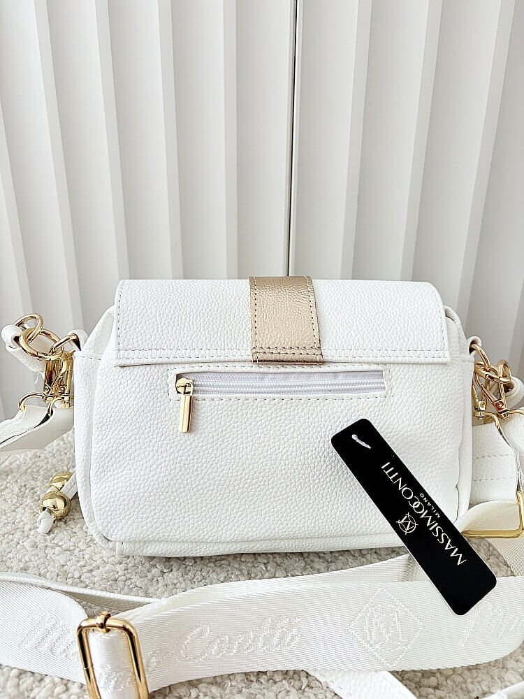 Massimo Contti listonoszka biała z klapką serduszko