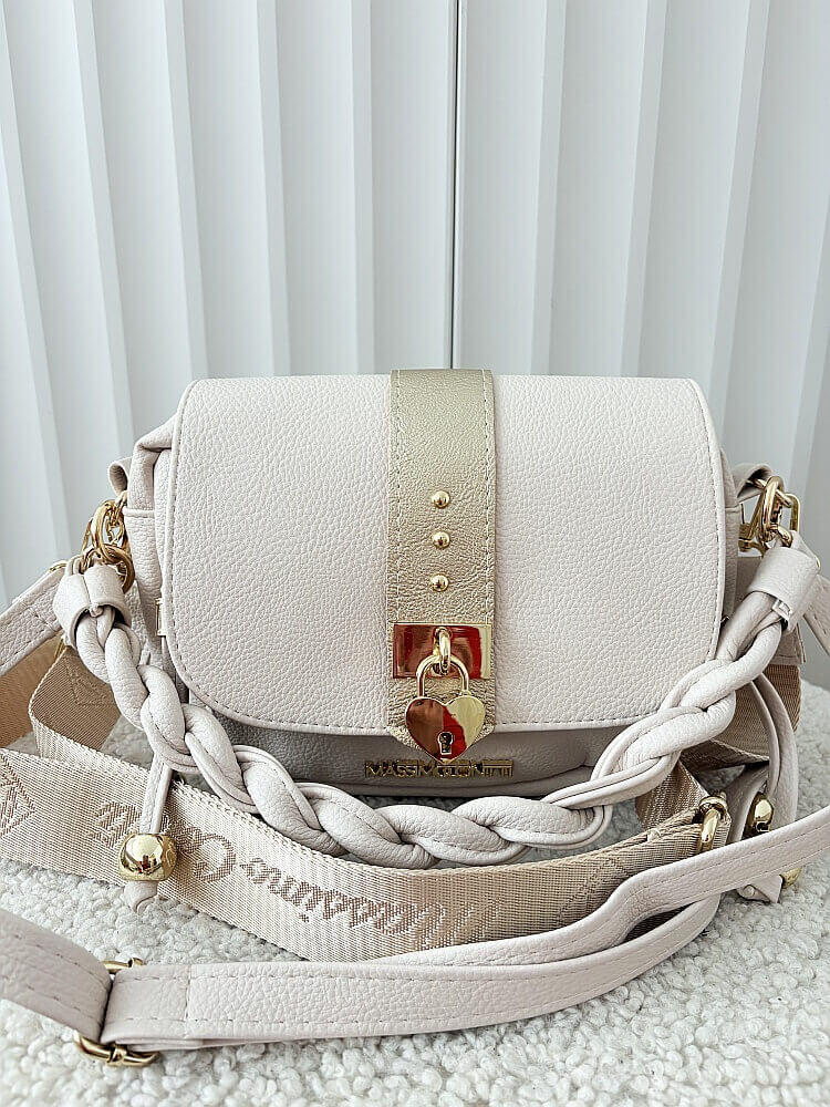 Massimo Contti listonoszka beżowa z klapką serduszko