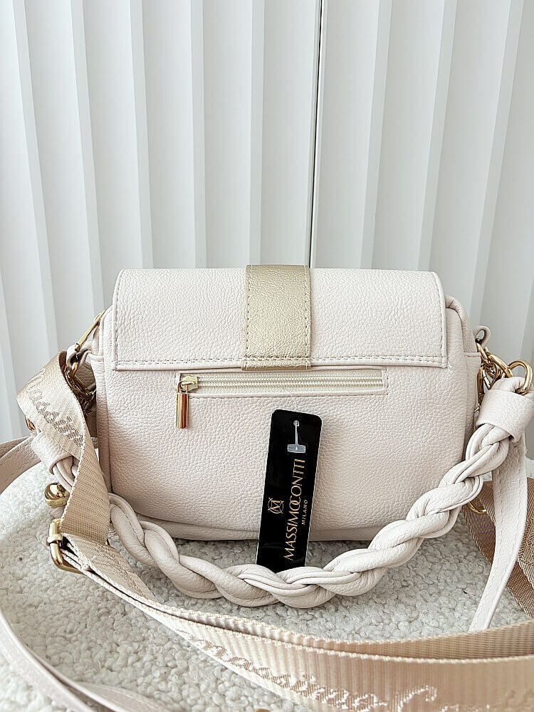 Massimo Contti listonoszka beżowa z klapką serduszko