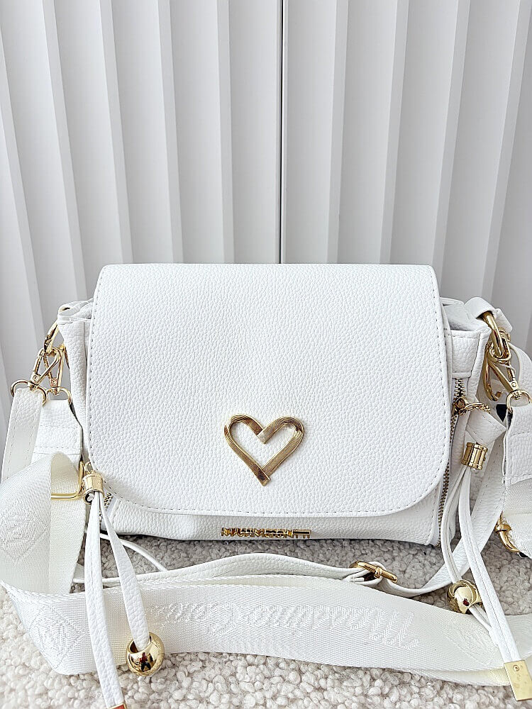 Massimo Contti listonoszka biała zip z klapką serduszko