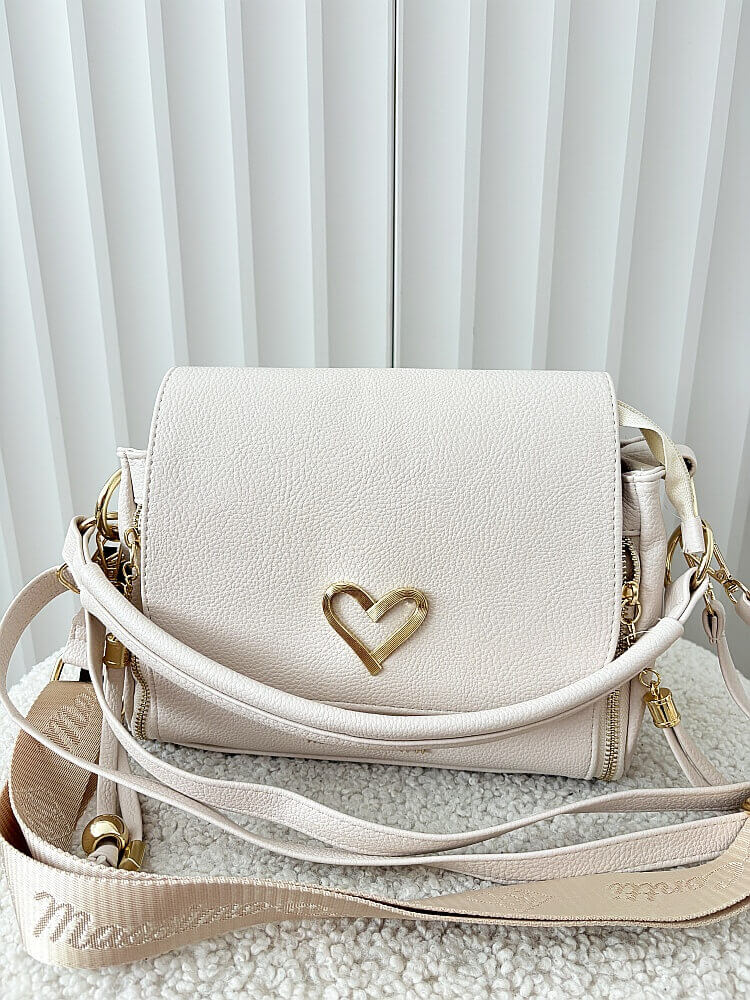 Massimo Contti listonoszka beżowa zip z klapką serduszko