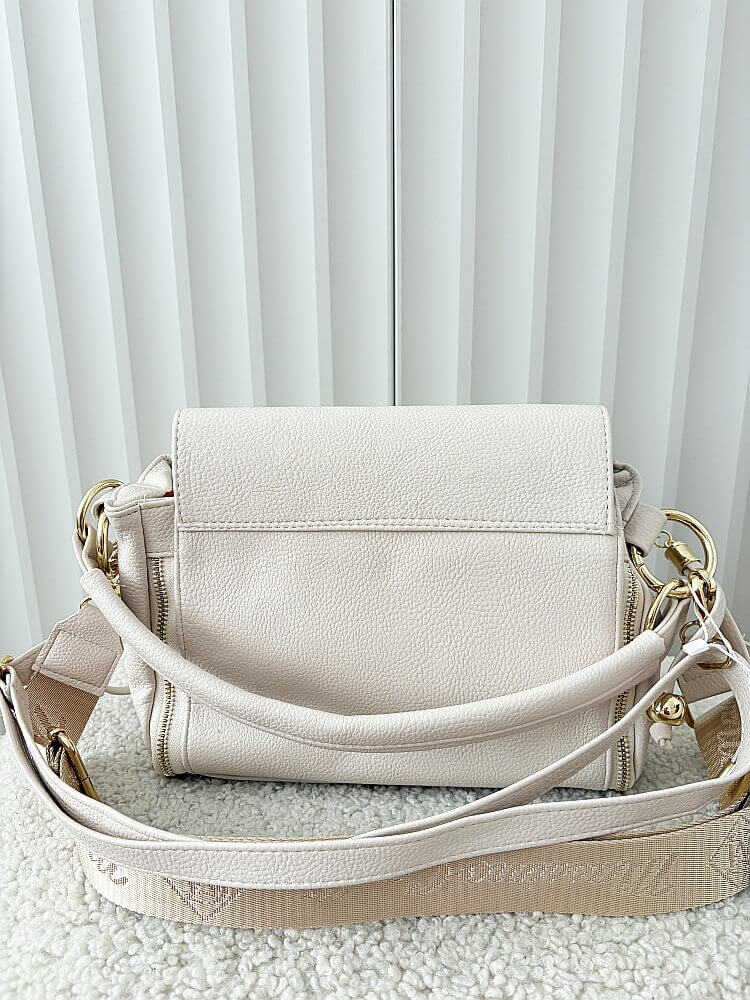 Massimo Contti listonoszka beżowa zip z klapką serduszko