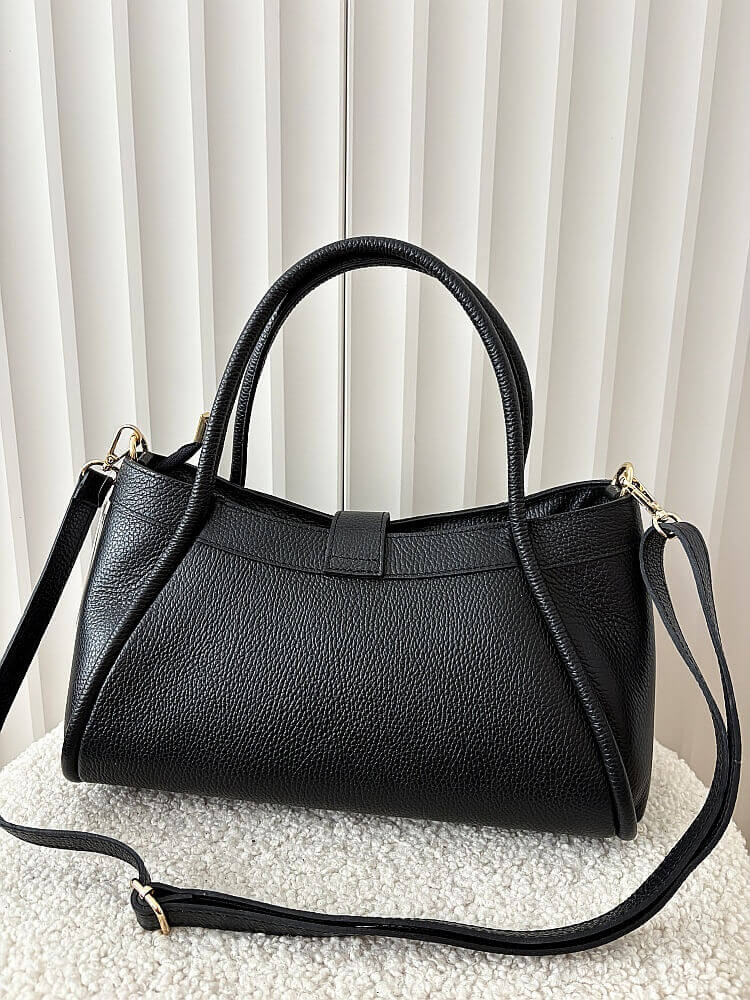 Laura Biaggi torebka shopperka skórzana czarna