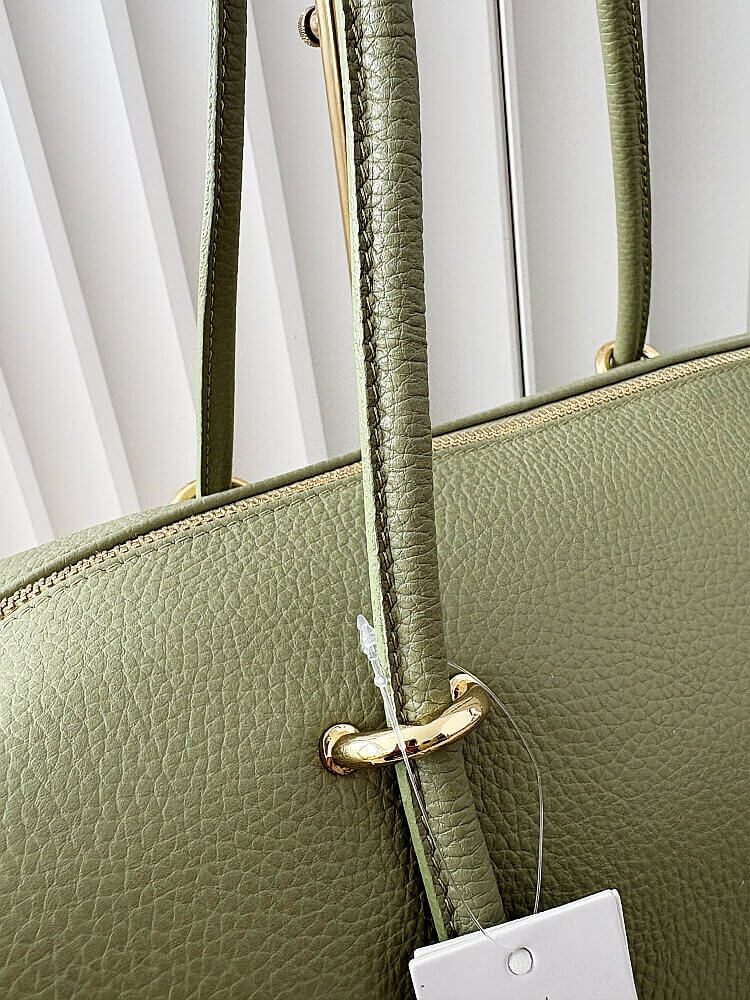 Laura Biaggi torebka kuferek na ramię skórzany zielony