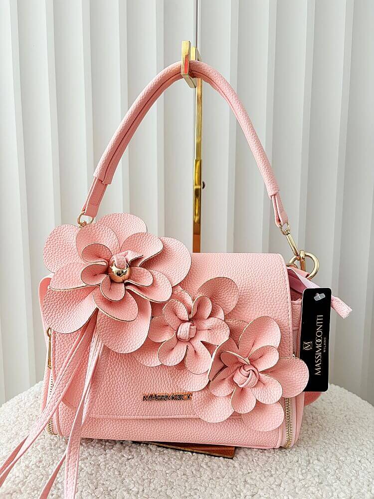 Massimo Contti torebka listonoszka różowa kwiaty zip
