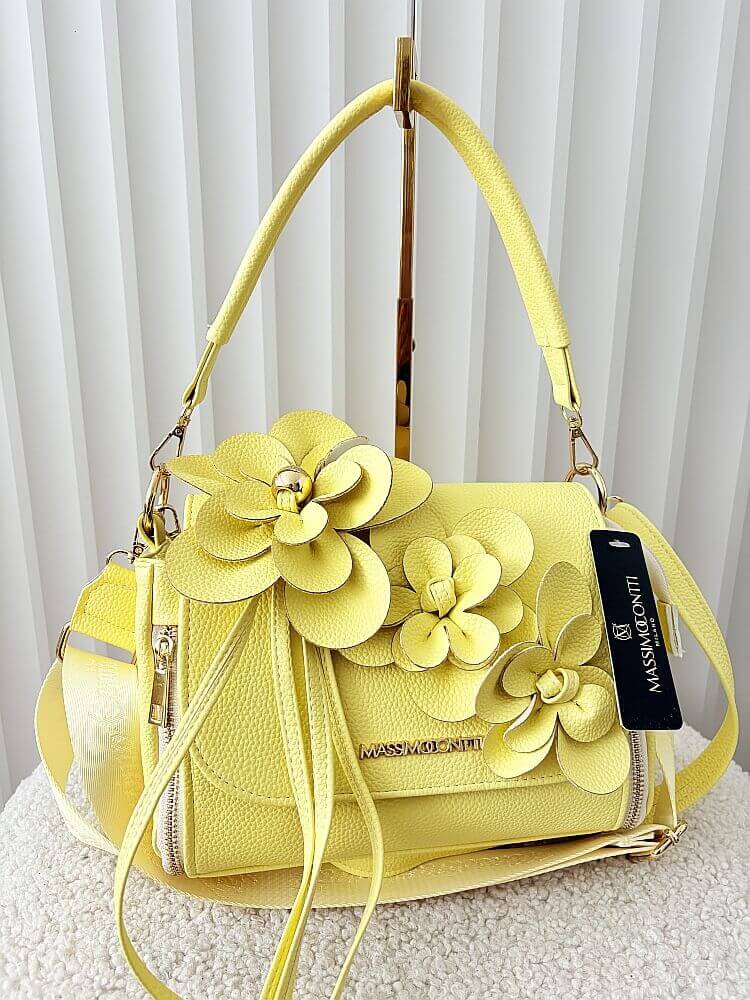 Massimo Contti torebka listonoszka żółta kwiaty zip