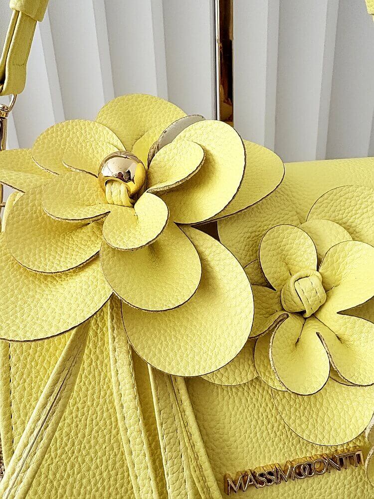 Massimo Contti torebka listonoszka żółta kwiaty zip