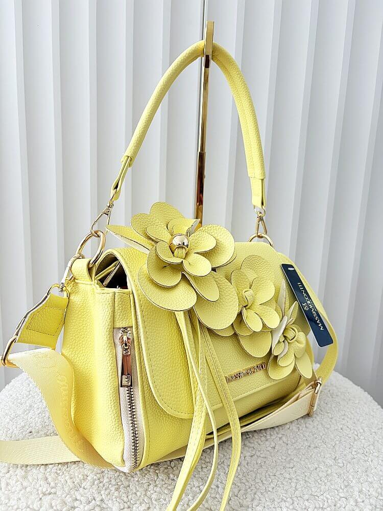 Massimo Contti torebka listonoszka żółta kwiaty zip