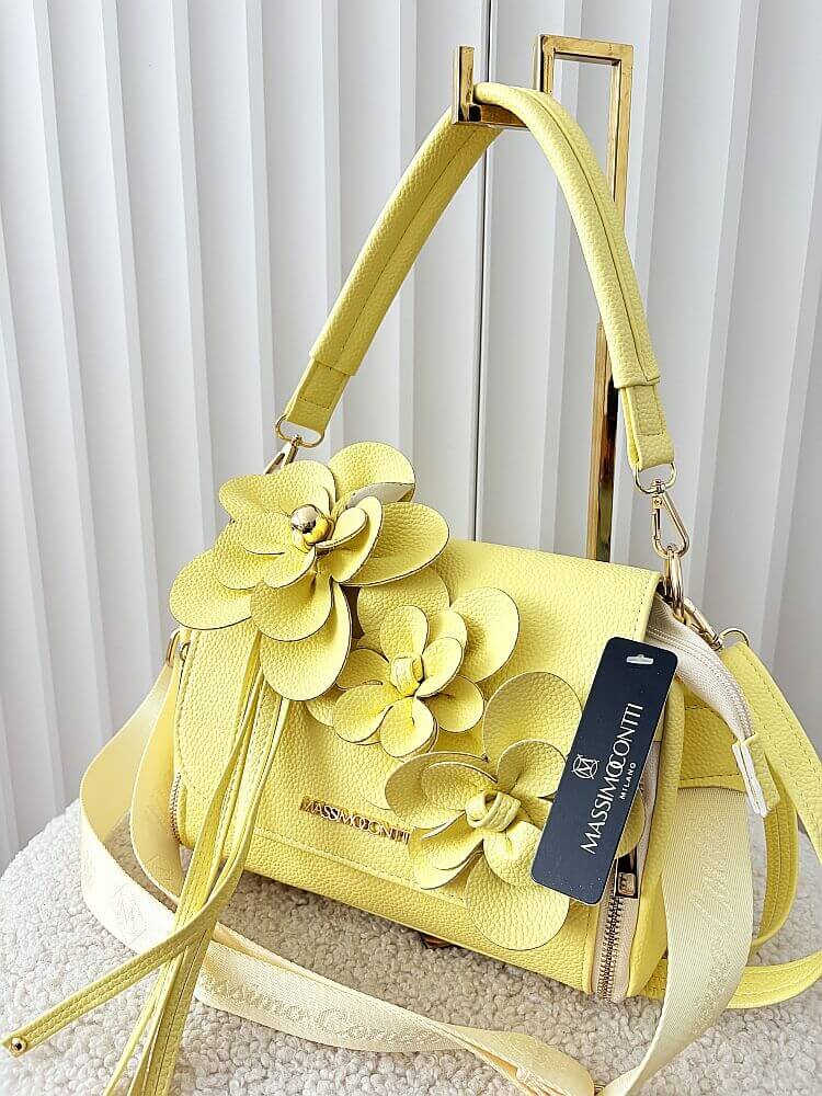 Massimo Contti torebka listonoszka żółta kwiaty zip