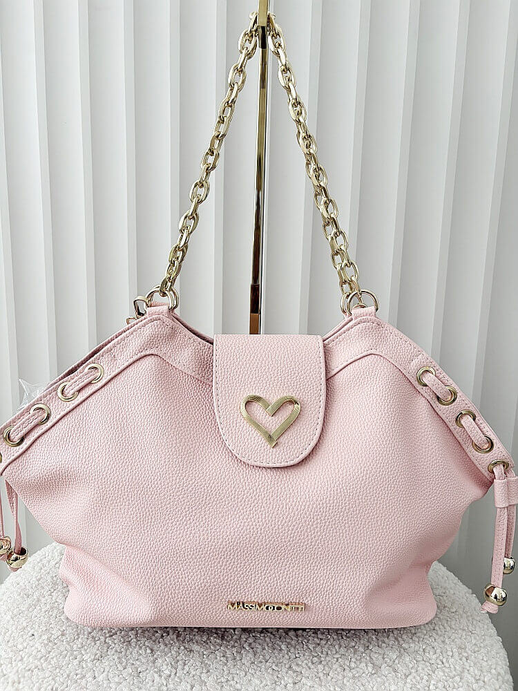 Massimo Contti torba shopper różowa serduszko