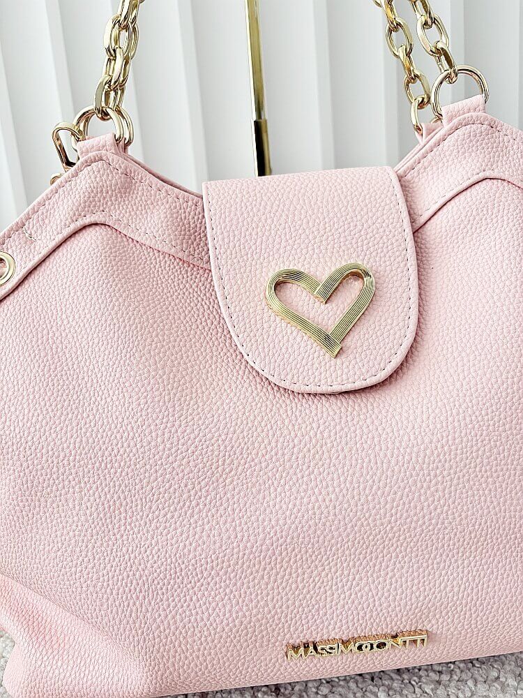 Massimo Contti torba shopper różowa serduszko
