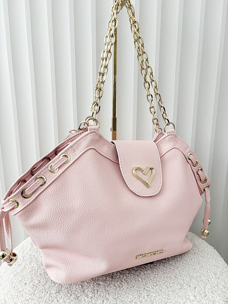 Massimo Contti torba shopper różowa serduszko