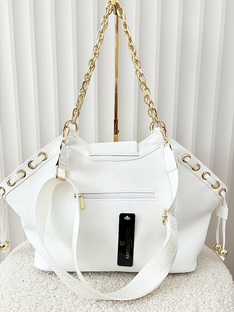 Massimo Contti torba shopper biała serduszko