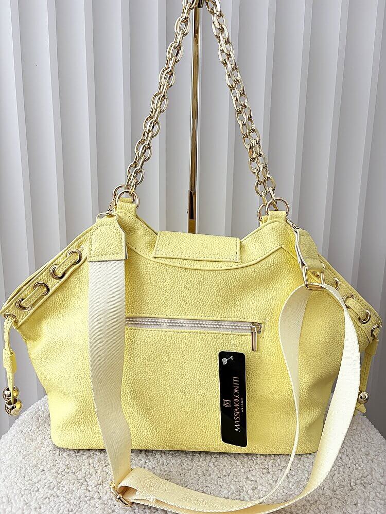 Massimo Contti torba shopper żółta serduszko