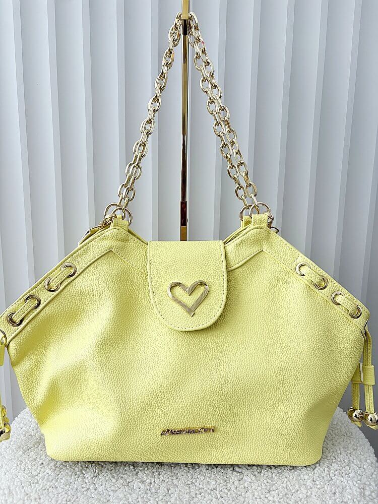 Massimo Contti torba shopper żółta serduszko