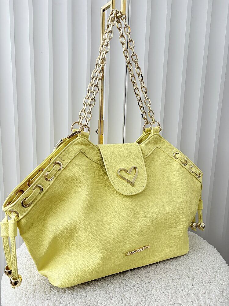 Massimo Contti torba shopper żółta serduszko