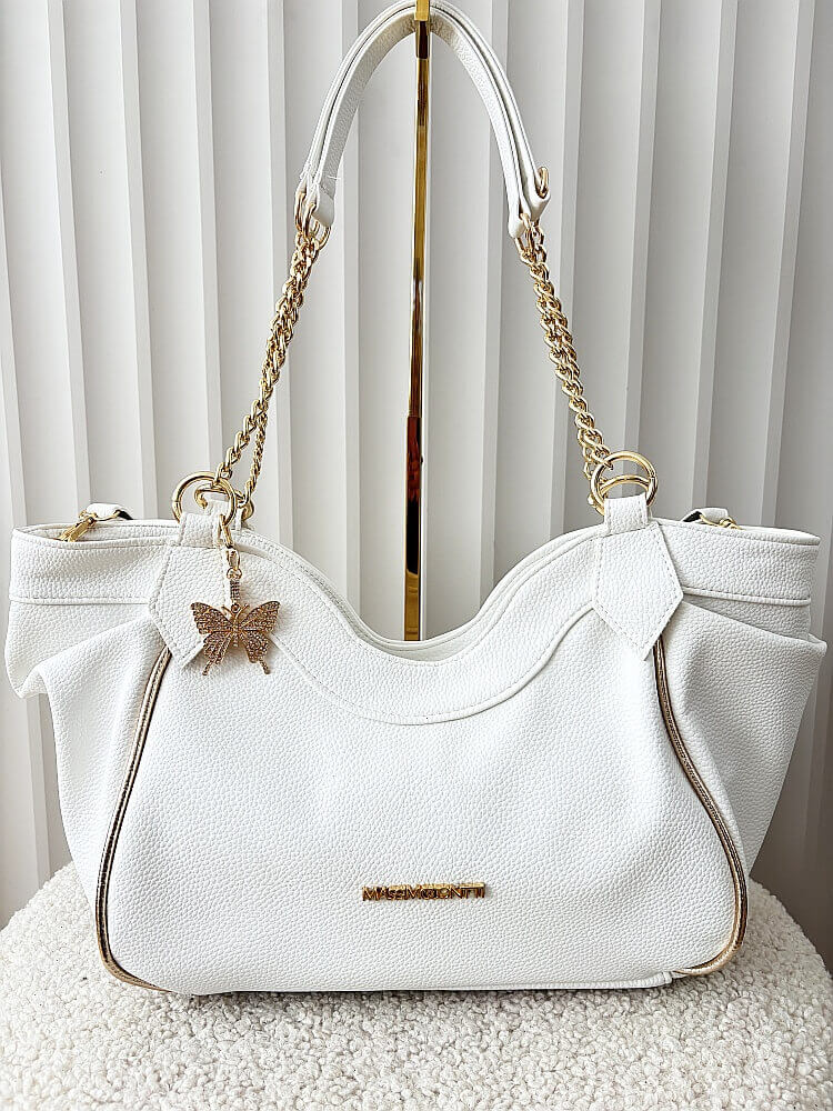 Massimo Contti torba shopper na ramię biała