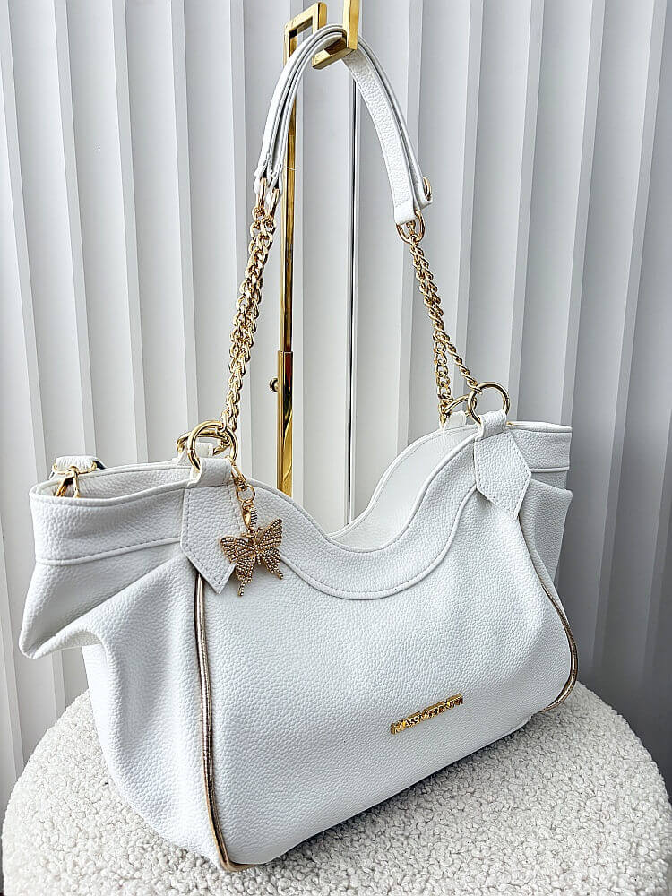 Massimo Contti torba shopper na ramię biała