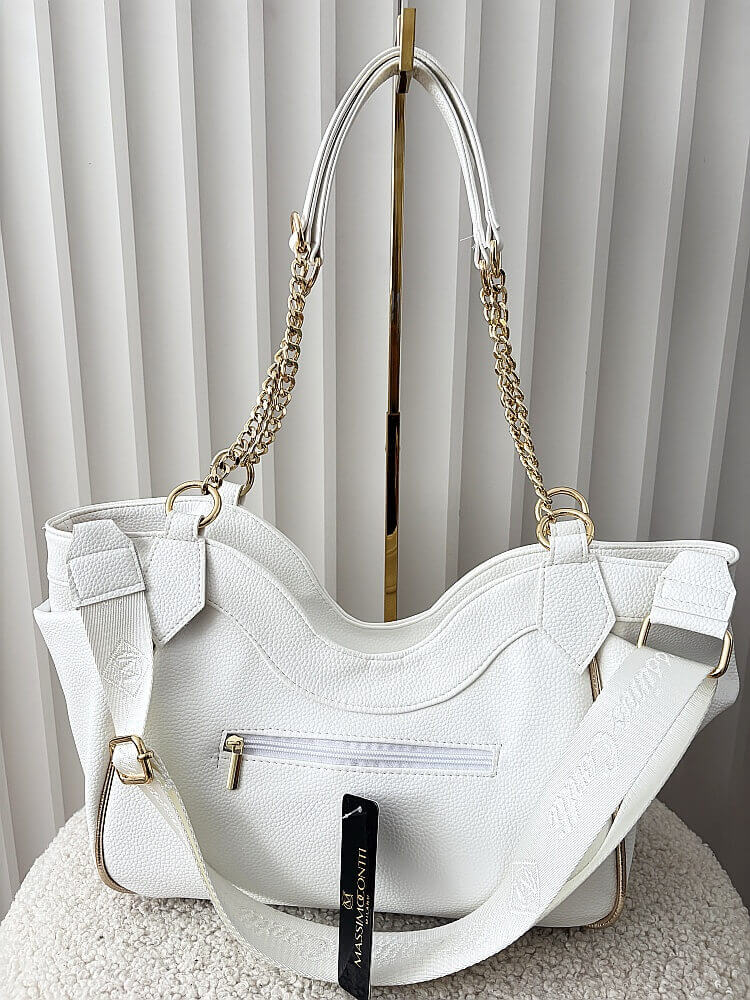 Massimo Contti torba shopper na ramię biała