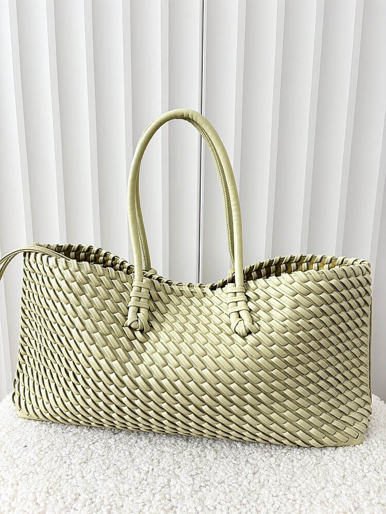 Mandoline torebka shopperka na ramię zielona plecionka