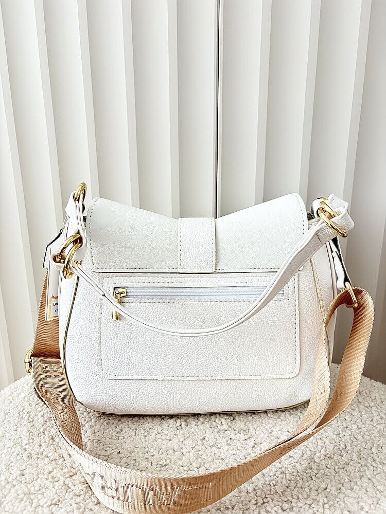 Laura Biaggi torebka listonoszka biała z klapką