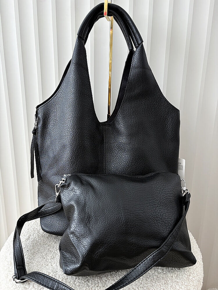 Maxfly torebka shopper na ramię i listonoszka 2w1 czarna