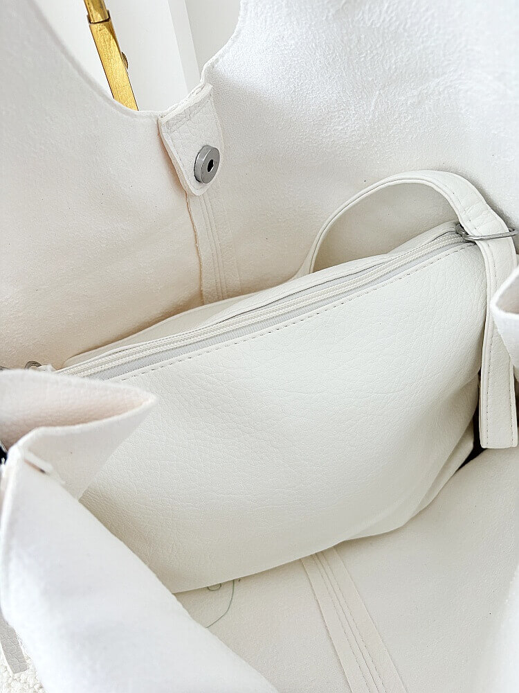 Maxfly torebka shopper na ramię i listonoszka 2w1 biała